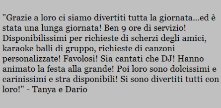 Recensione di Tanya e Dario